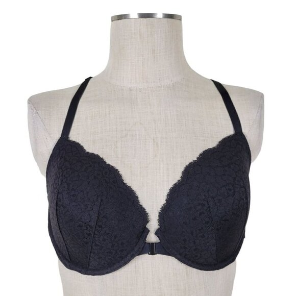 Victorias Secret Demi Racerback Bra 32DDD Lace Mesh Back Underwire Front Hook - Picture 10 of 10